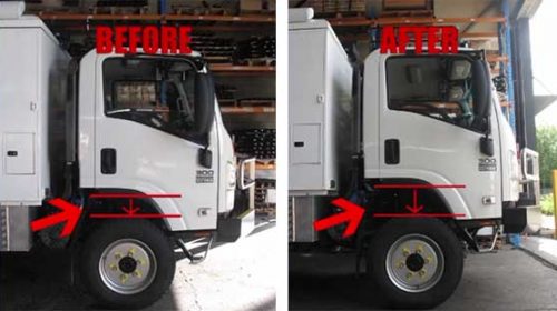 Before and after suspension upgrade